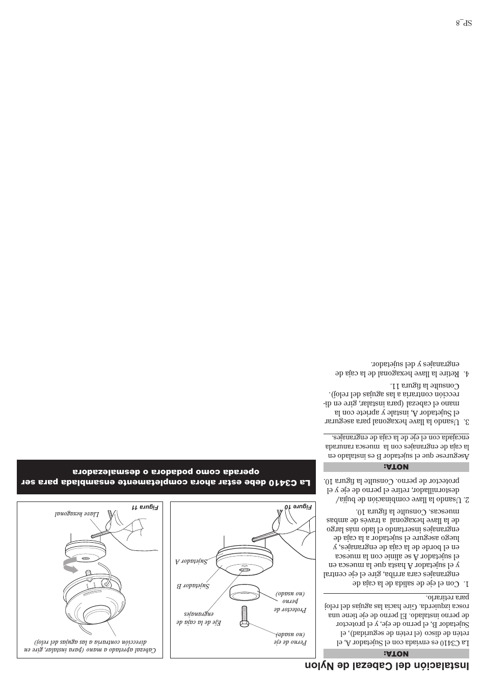 Instalación del cabezal de nylon | Shindaiwa C3410 User Manual | Page 33 / 40