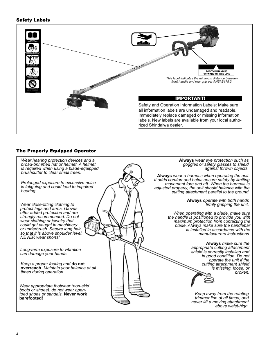 Shindaiwa H4 TRIMMER T344 User Manual | Page 4 / 28