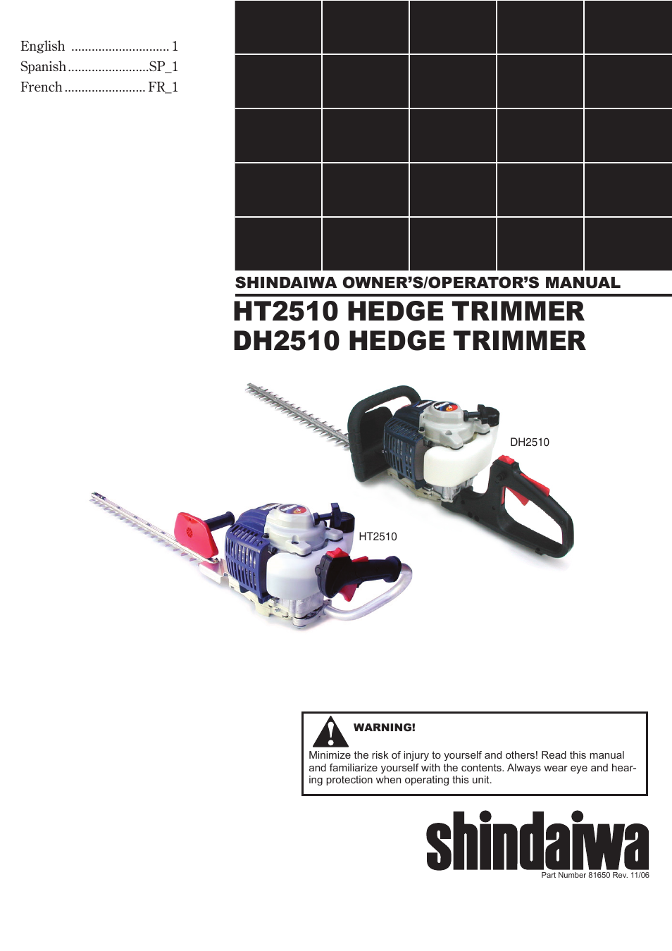 Shindaiwa 81650 User Manual | 48 pages