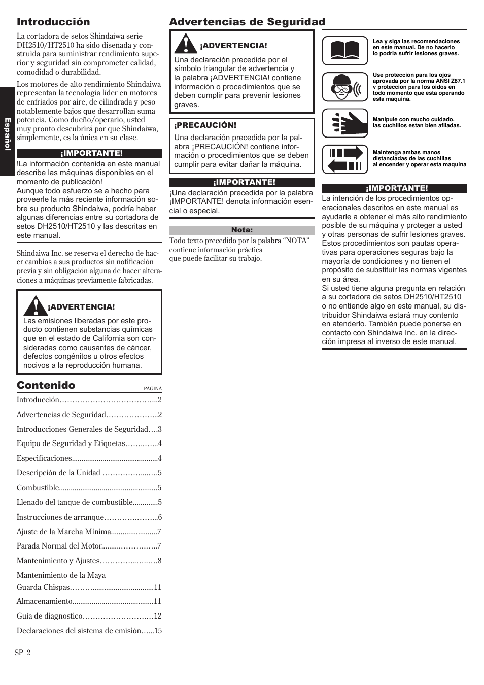 Shindaiwa 81650 User Manual | Page 18 / 48