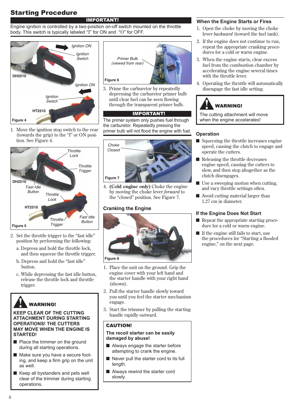 Starting procedure | Shindaiwa 81650 User Manual | Page 6 / 48