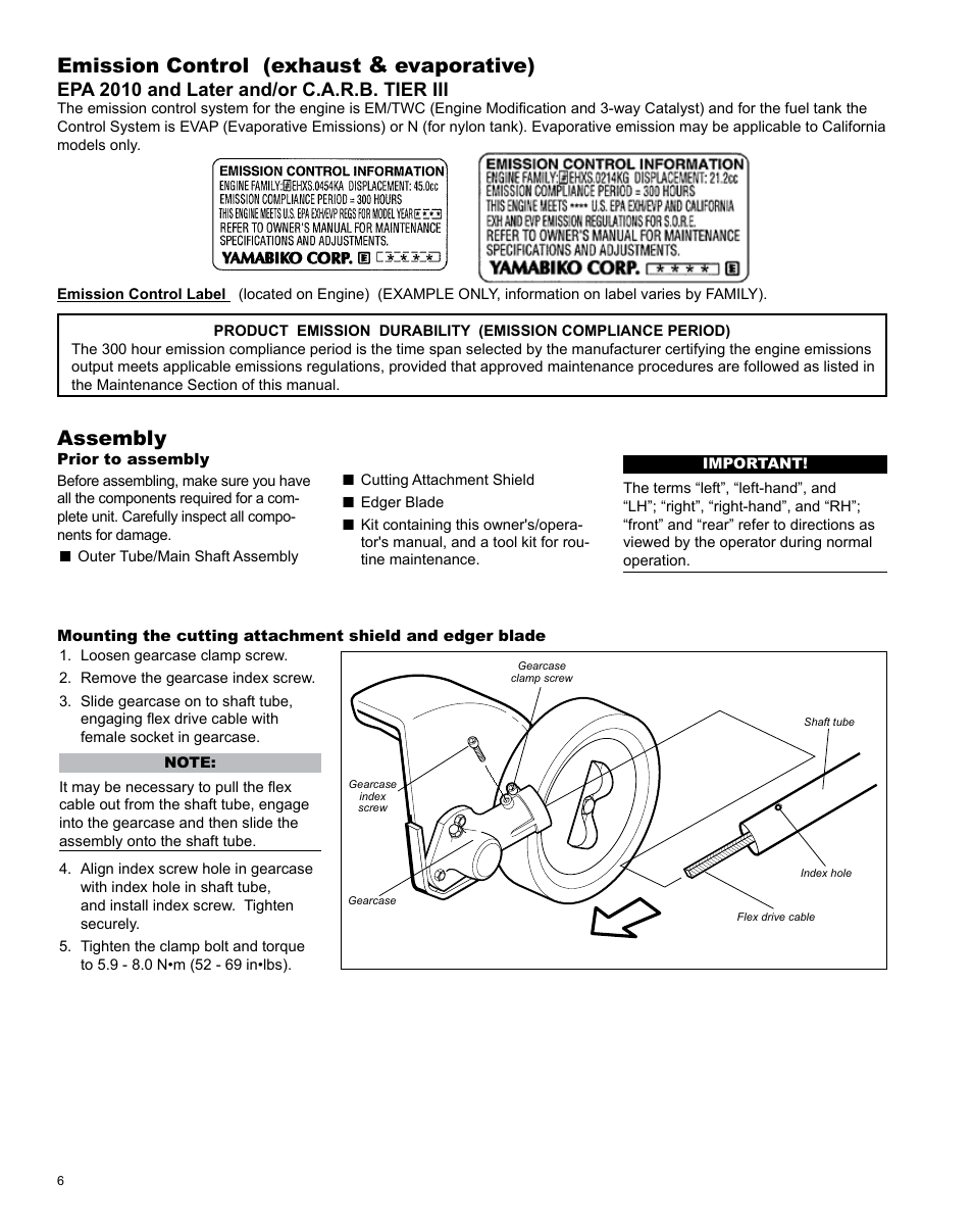 Emission control (exhaust, Evaporative), Assembly | Shindaiwa X7502825800 User Manual | Page 6 / 28