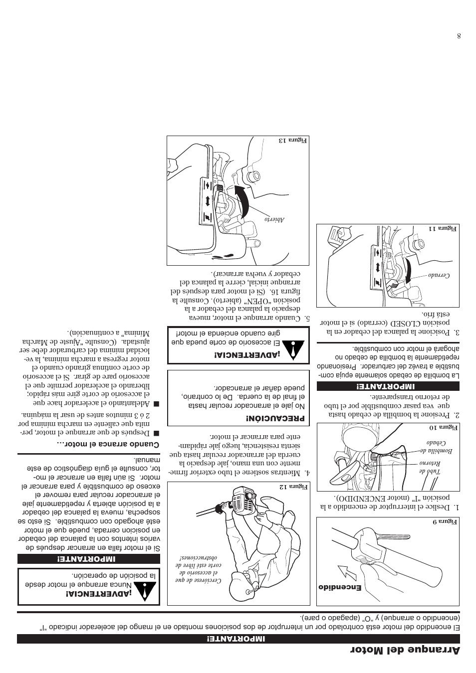 Arranque del motor | Shindaiwa 81604 User Manual | Page 29 / 36