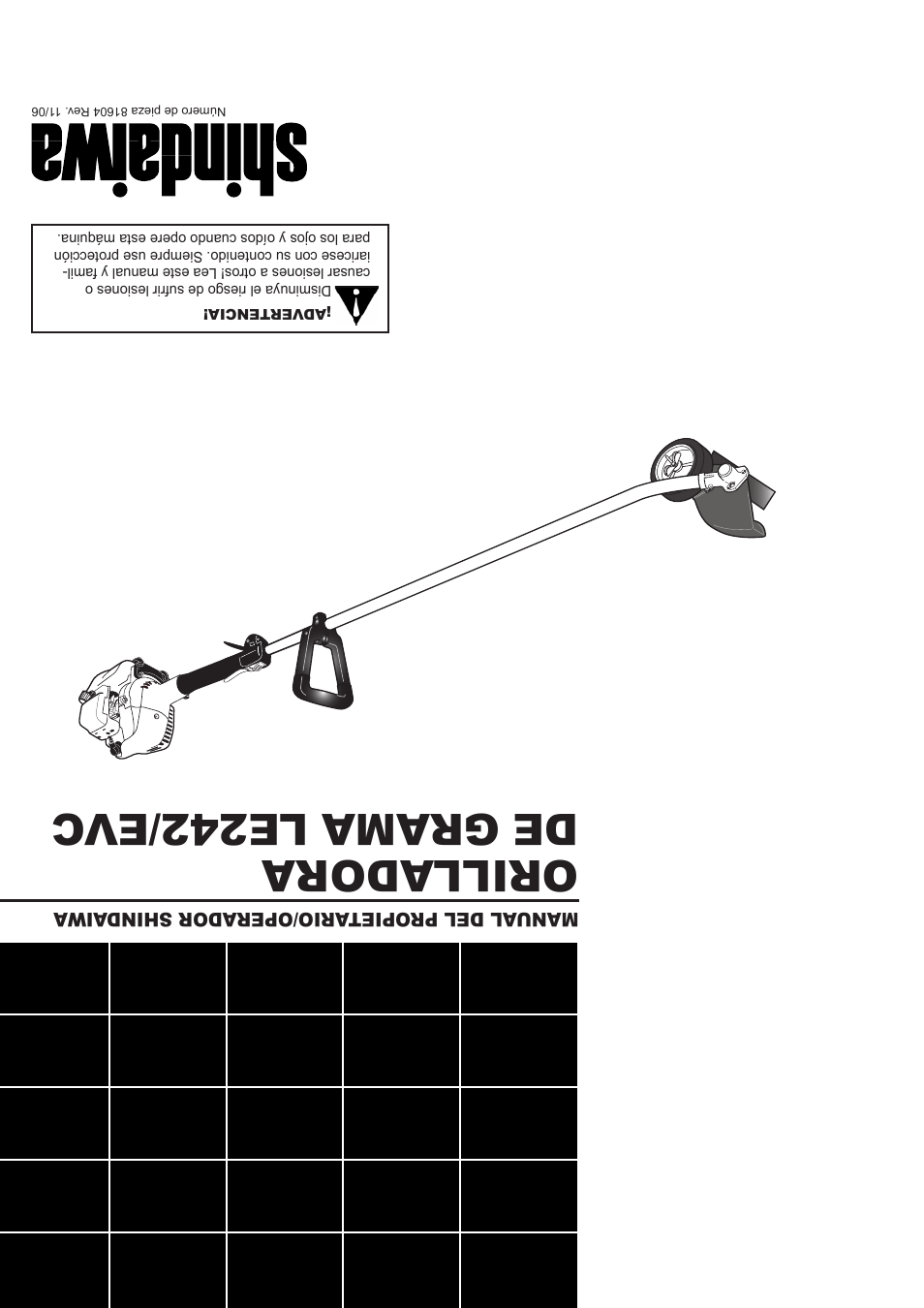 Orilladora de grama le242/evc | Shindaiwa 81604 User Manual | Page 36 / 36