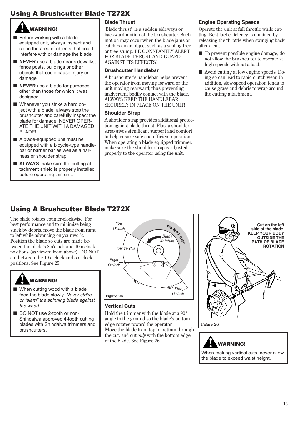 Using a brushcutter blade t272x | Shindaiwa 81010 User Manual | Page 13 / 40