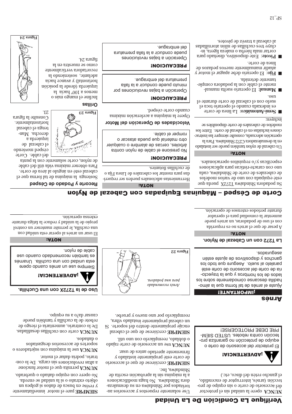 Veriﬁque la condición de la unidad, Arnés | Shindaiwa 81010 User Manual | Page 29 / 40