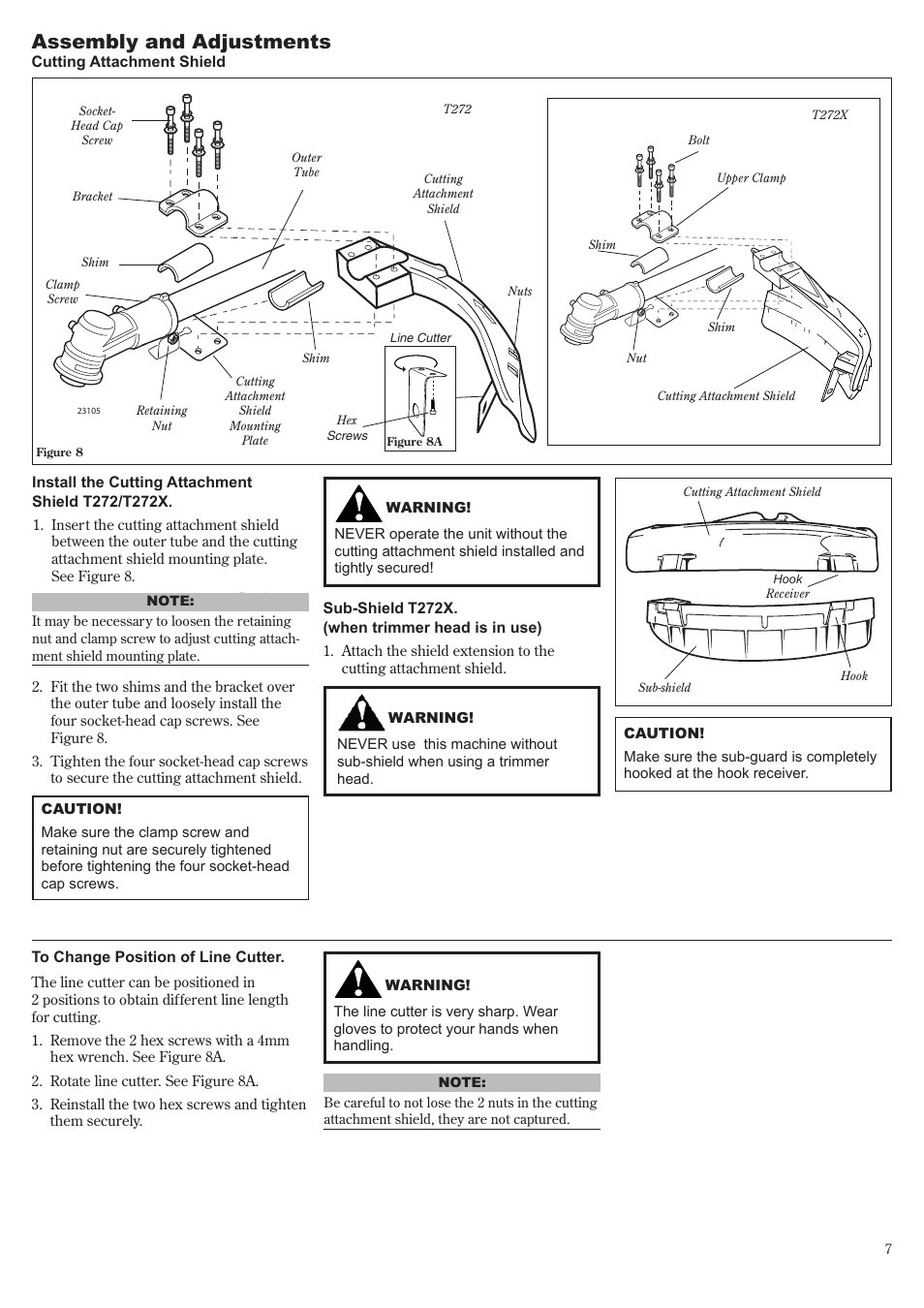 Assembly and adjustments | Shindaiwa 81010 User Manual | Page 7 / 40