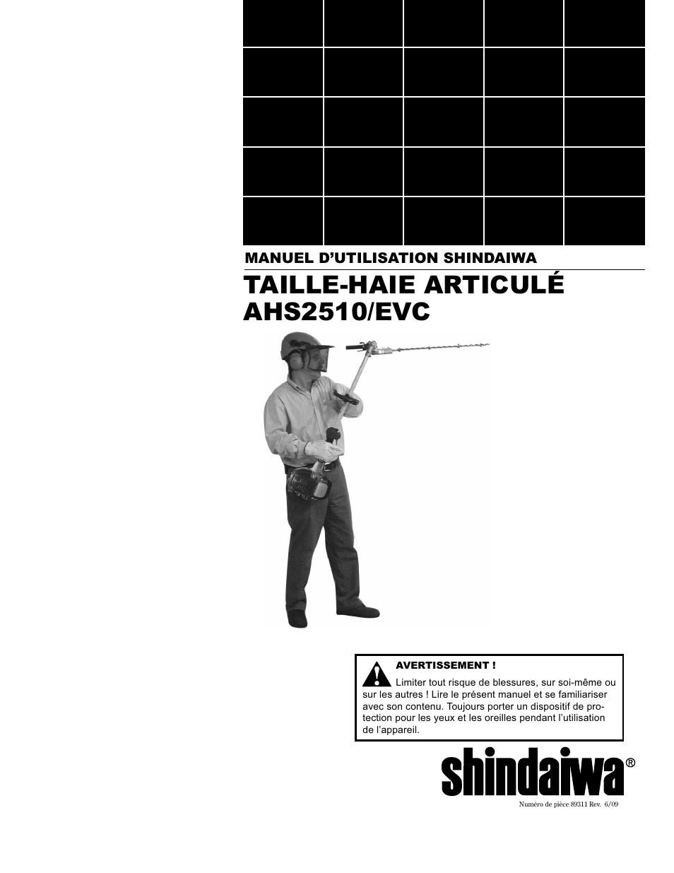 Taille-haie articulé ahs2510/evc | Shindaiwa AHS2510/EVC User Manual | Page 49 / 72