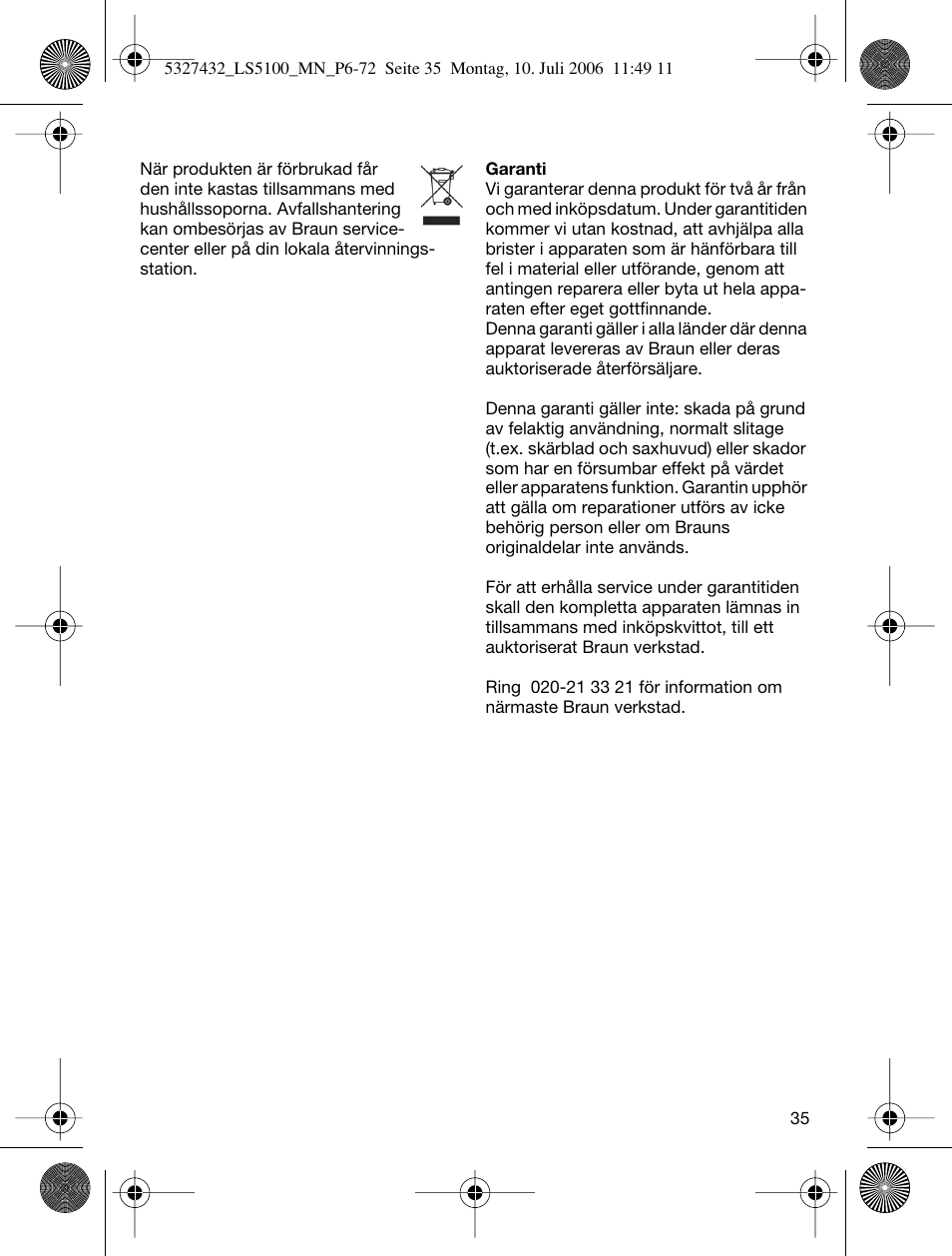 Braun LS 5100 User Manual | Page 34 / 66