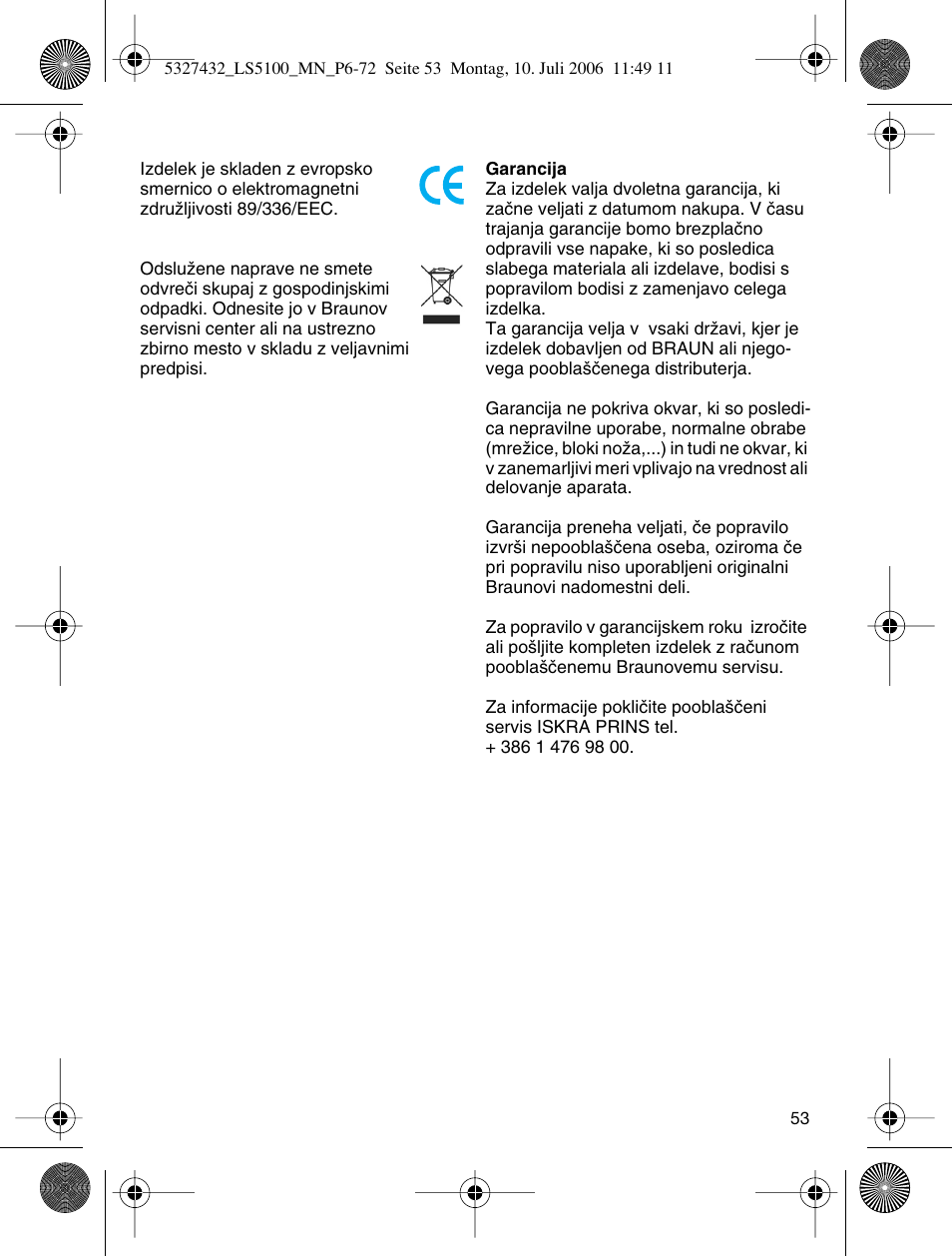 Braun LS 5100 User Manual | Page 52 / 66