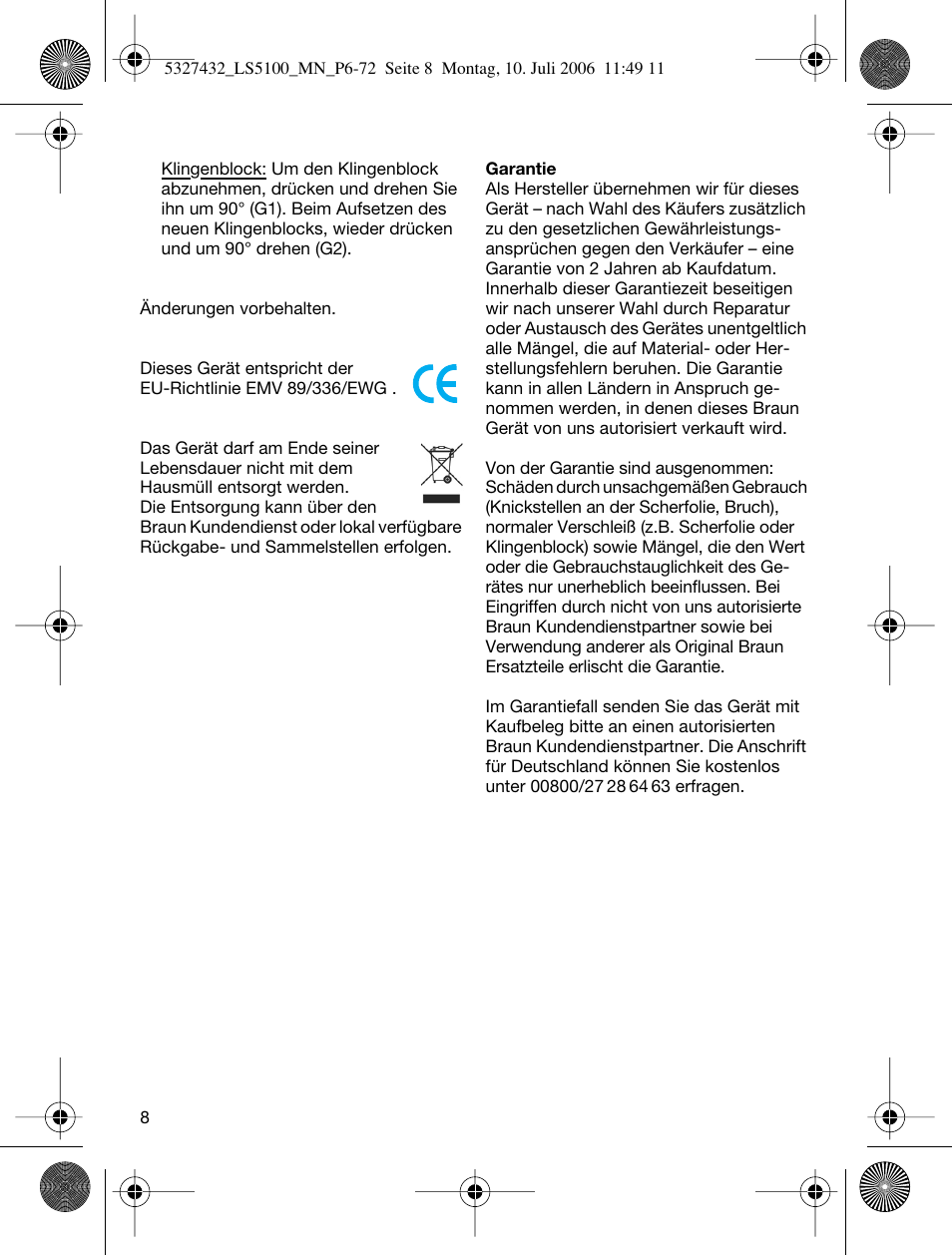 Braun LS 5100 User Manual | Page 7 / 66
