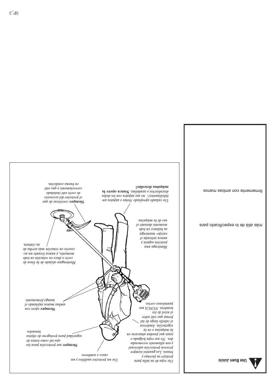 El operario de bidamente equipado, Instrucciones de se guridad | Shindaiwa 81359 User Manual | Page 38 / 40