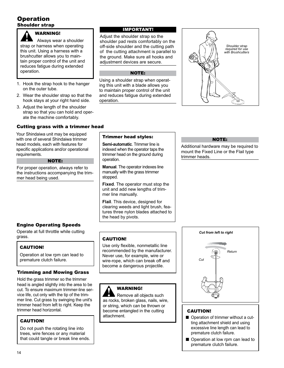 Operation | Shindaiwa X7502831600 User Manual | Page 14 / 28