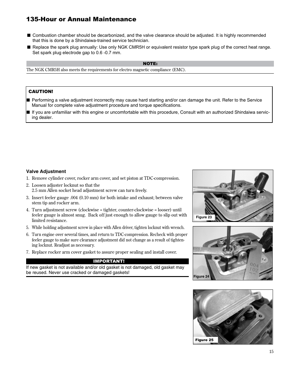 Hour or annual maintenance | Shindaiwa X7502863000 User Manual | Page 15 / 24