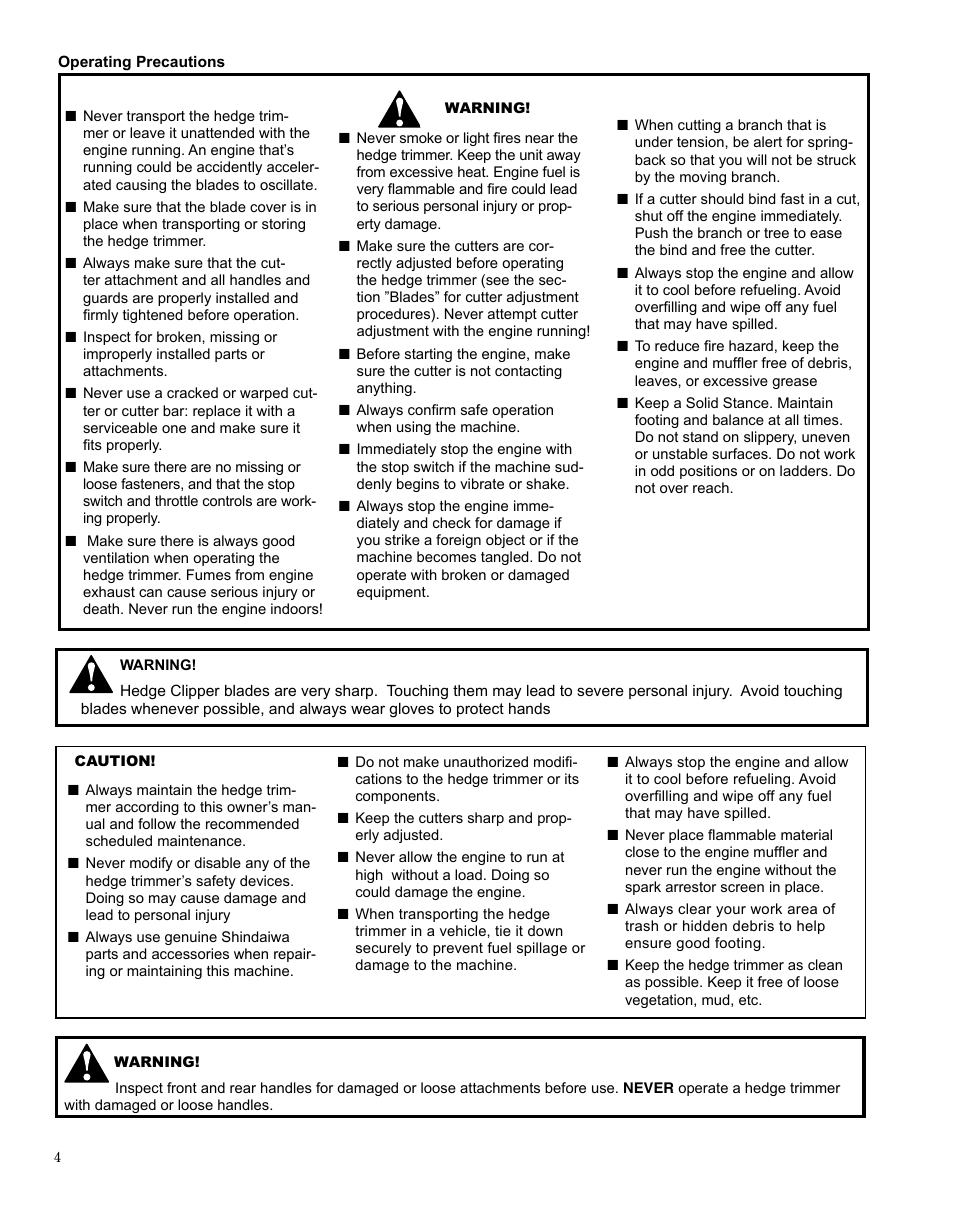 Shindaiwa X7502863000 User Manual | Page 4 / 24