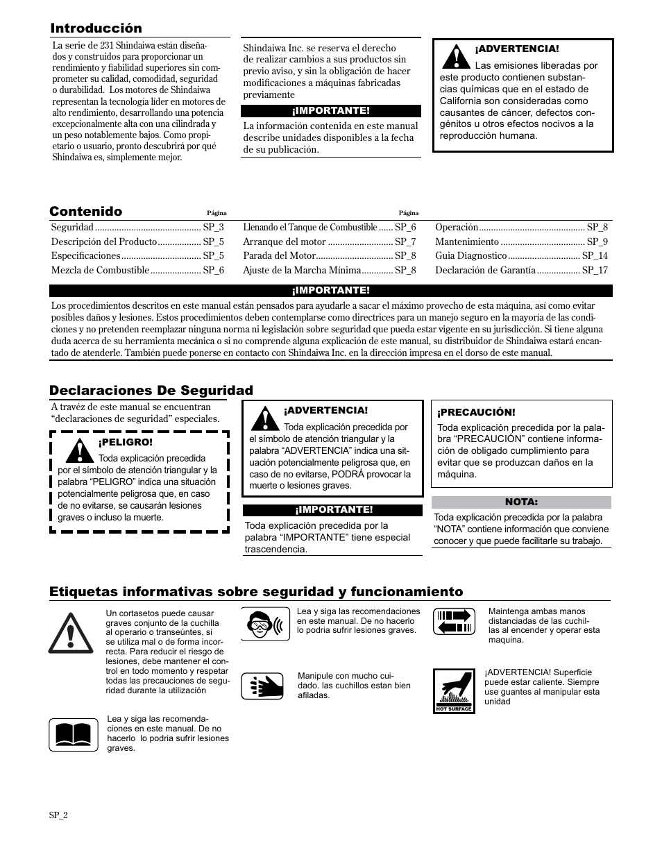 Shindaiwa 89309 User Manual | Page 22 / 60