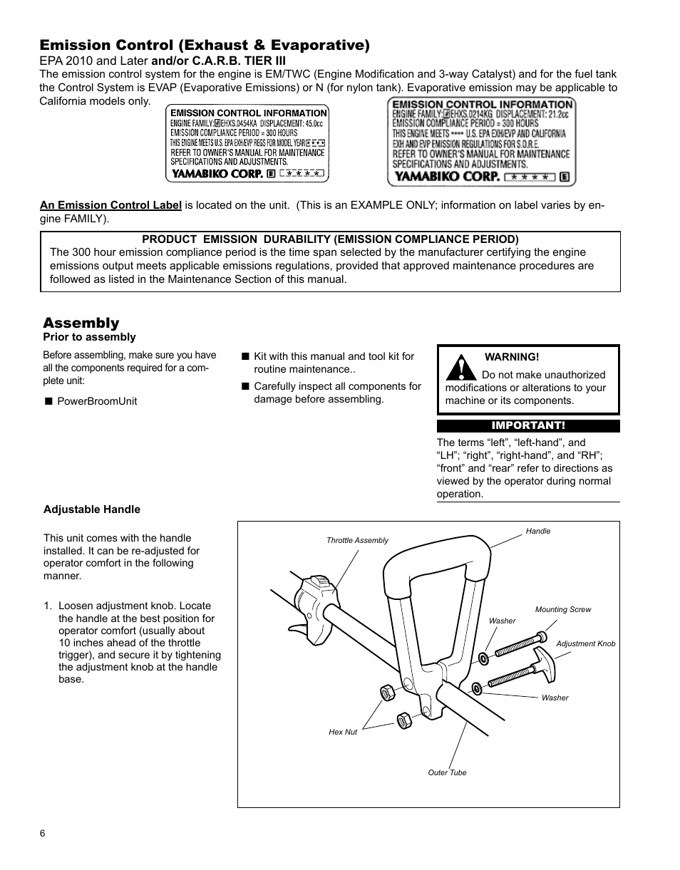 Assembly, Emission control (exhaust & evaporative) | Shindaiwa PowerBroom X7502891200 User Manual | Page 6 / 24