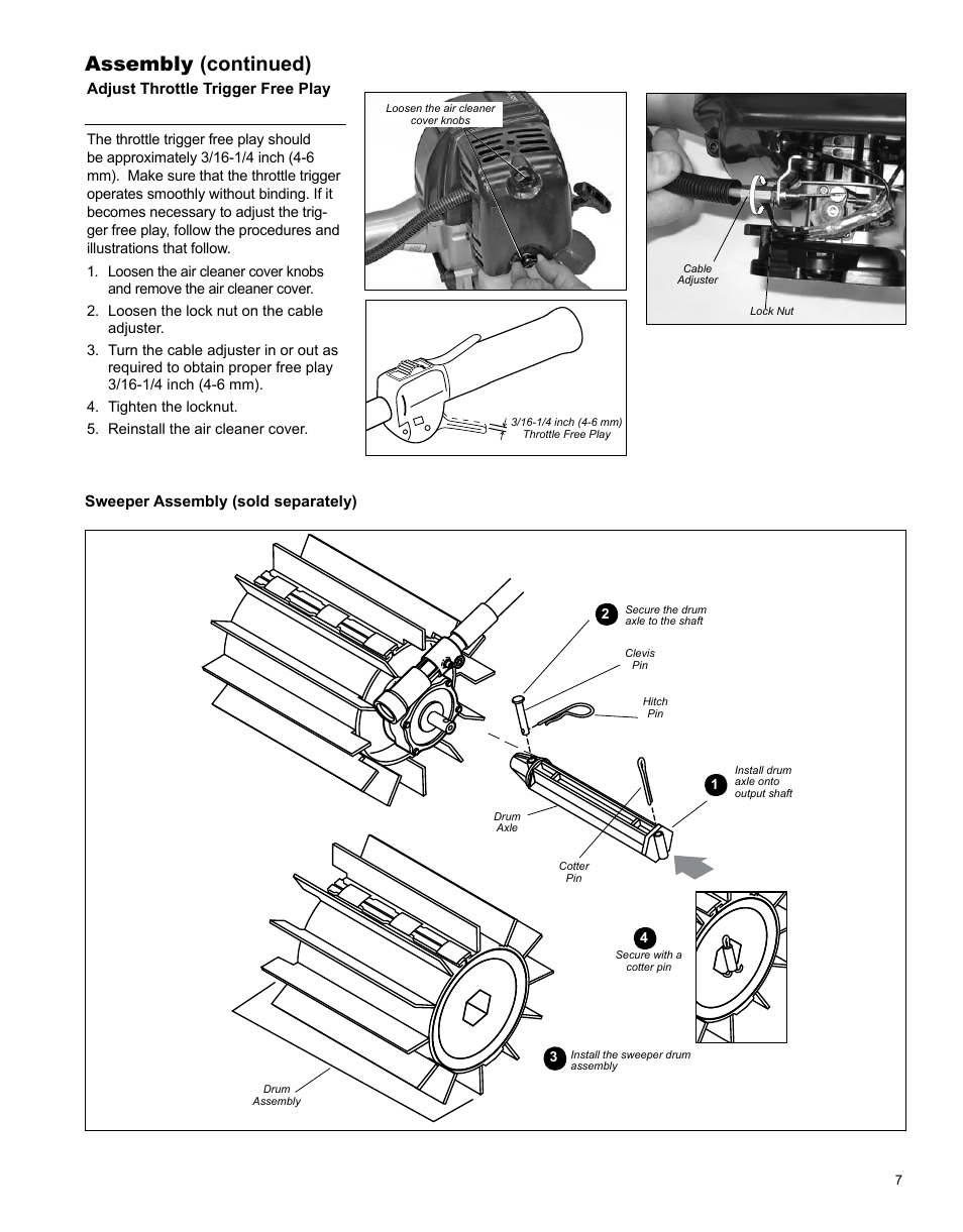 Assembly (continued) | Shindaiwa PowerBroom X7502891200 User Manual | Page 7 / 24