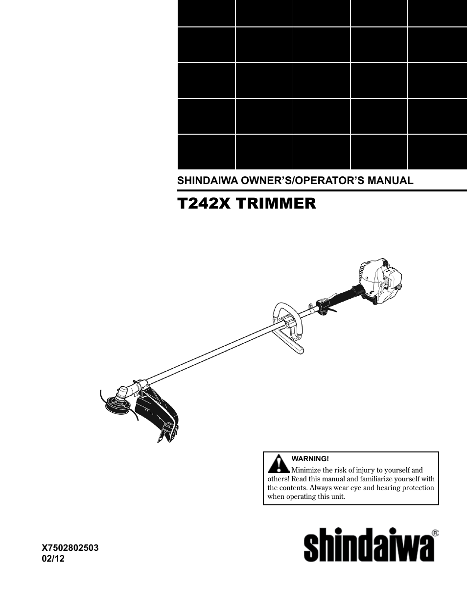 Shindaiwa TRIMMER T242X User Manual | 28 pages