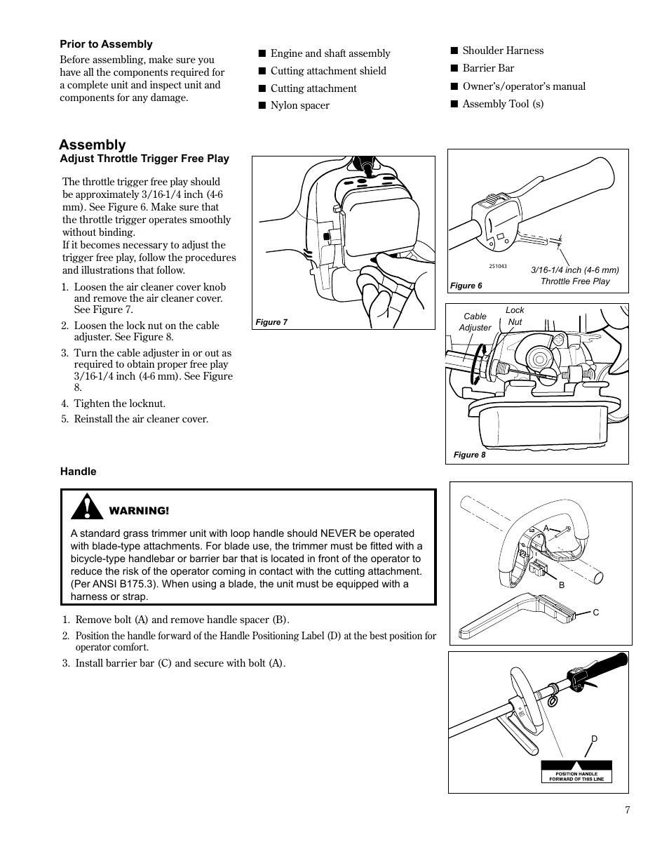 Assembly | Shindaiwa TRIMMER T242X User Manual | Page 7 / 28