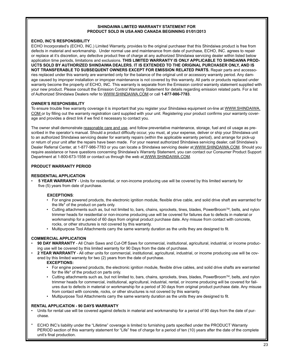 Shindaiwa T282 TRIMMER X7502824801 User Manual | Page 23 / 28