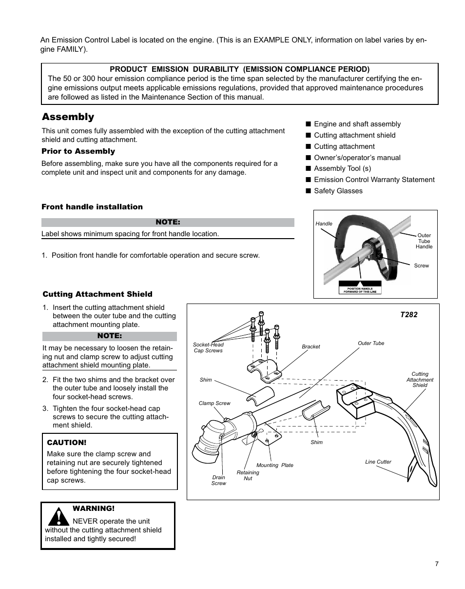 Assembly | Shindaiwa T282 TRIMMER X7502824801 User Manual | Page 7 / 28