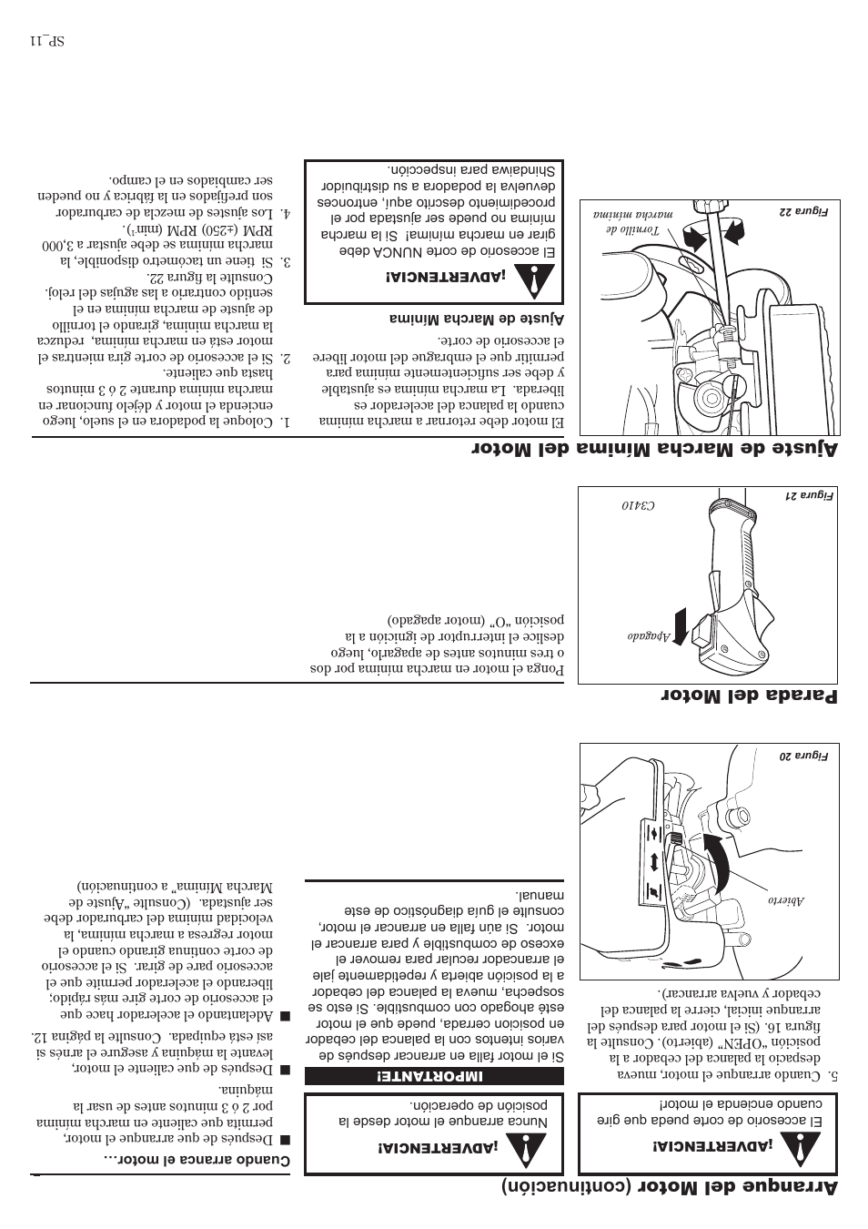 Arranque del motor (continuación) | Shindaiwa 81644 User Manual | Page 30 / 40