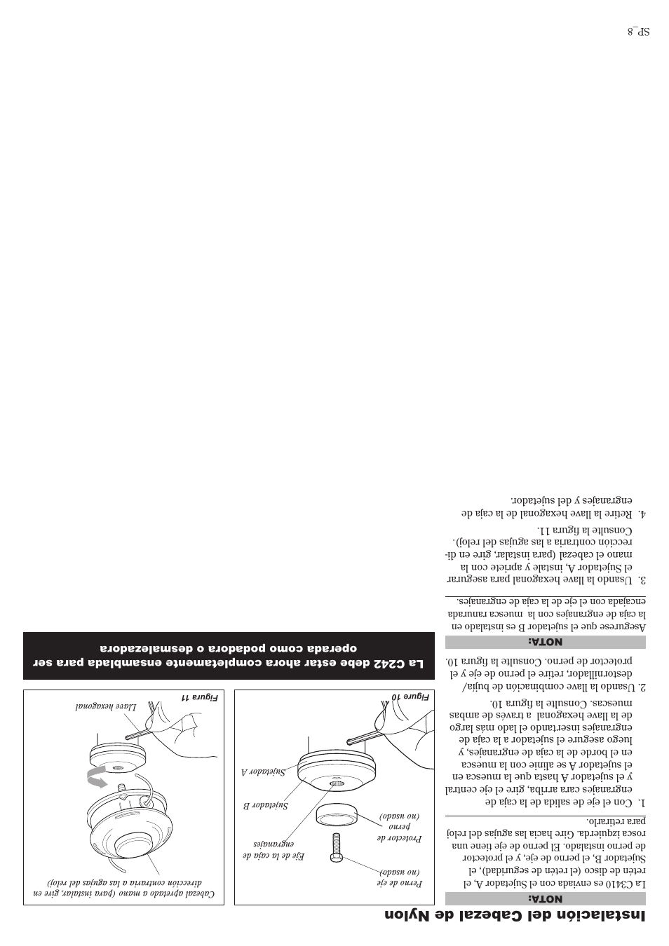 Instalación del cabezal de nylon | Shindaiwa 81644 User Manual | Page 33 / 40