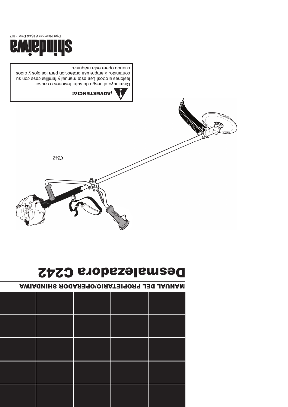 Desmalezadora c242 | Shindaiwa 81644 User Manual | Page 40 / 40