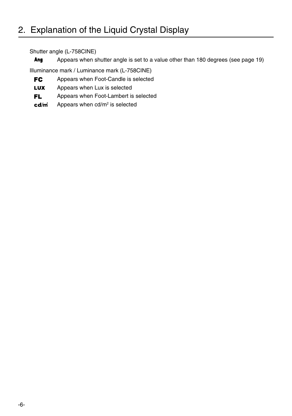 Explanation of the liquid crystal display | Sekonic L-758DR User Manual | Page 12 / 68