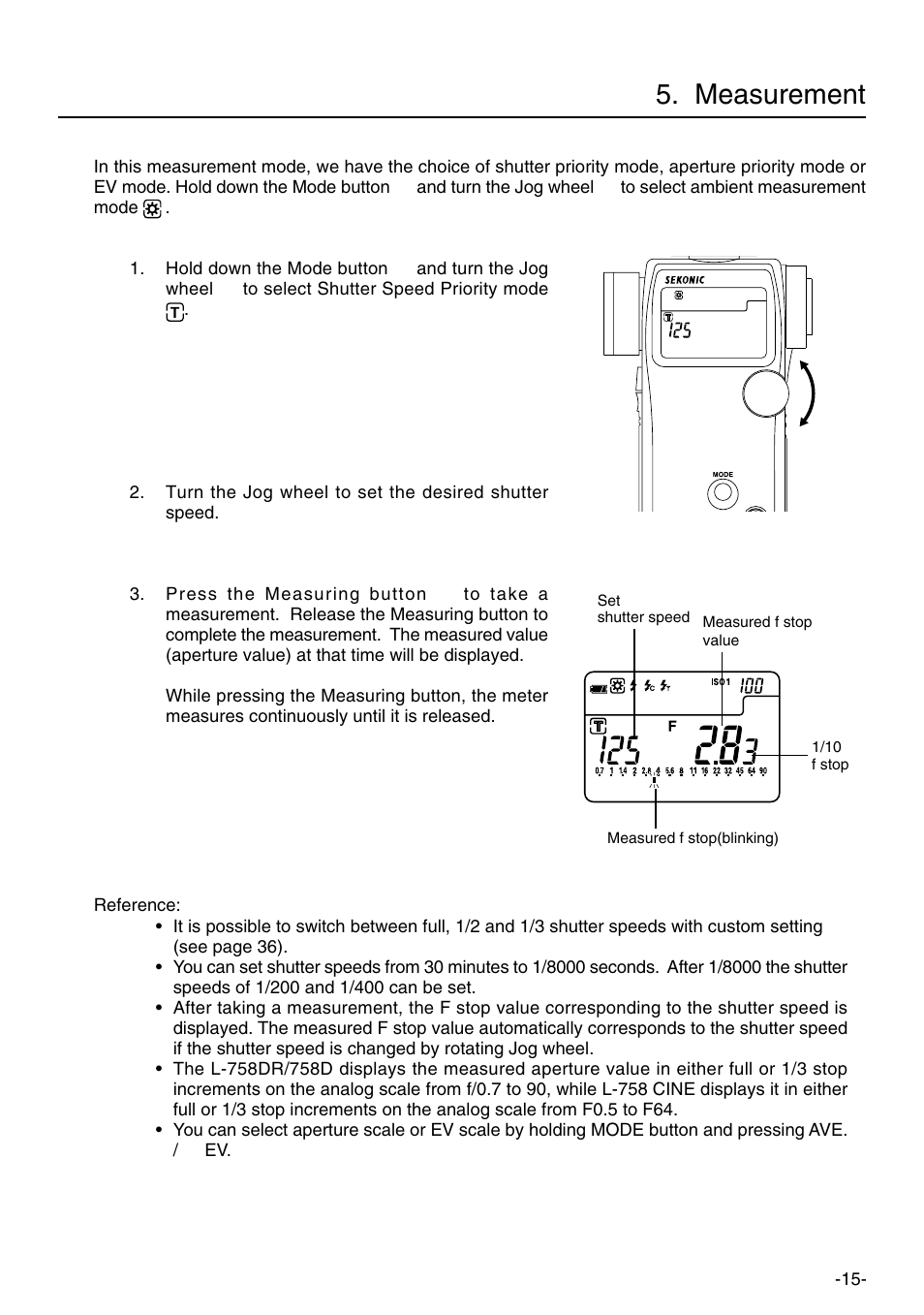 Measurement | Sekonic L-758DR User Manual | Page 21 / 68