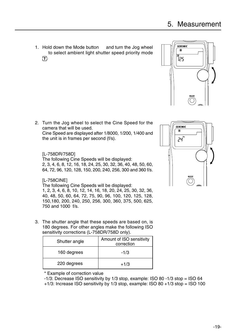 Measurement | Sekonic L-758DR User Manual | Page 25 / 68