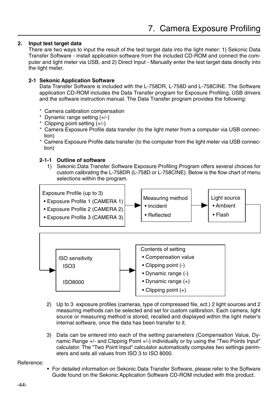 Camera exposure profiling | Sekonic L-758DR User Manual | Page 50 / 68