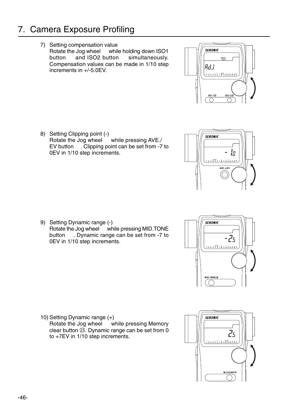 Camera exposure profiling | Sekonic L-758DR User Manual | Page 52 / 68