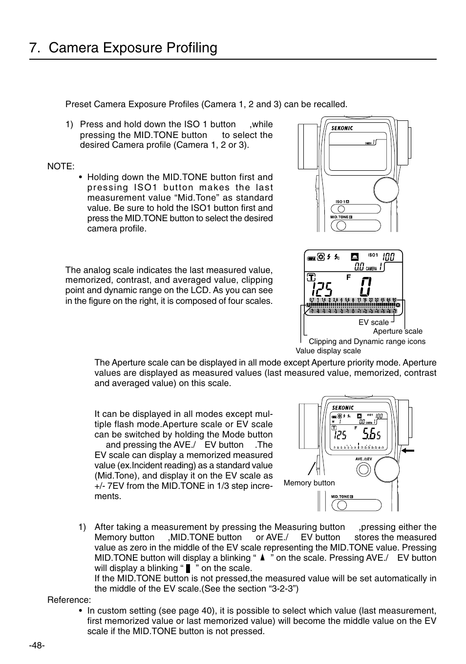 Camera exposure profiling | Sekonic L-758DR User Manual | Page 54 / 68