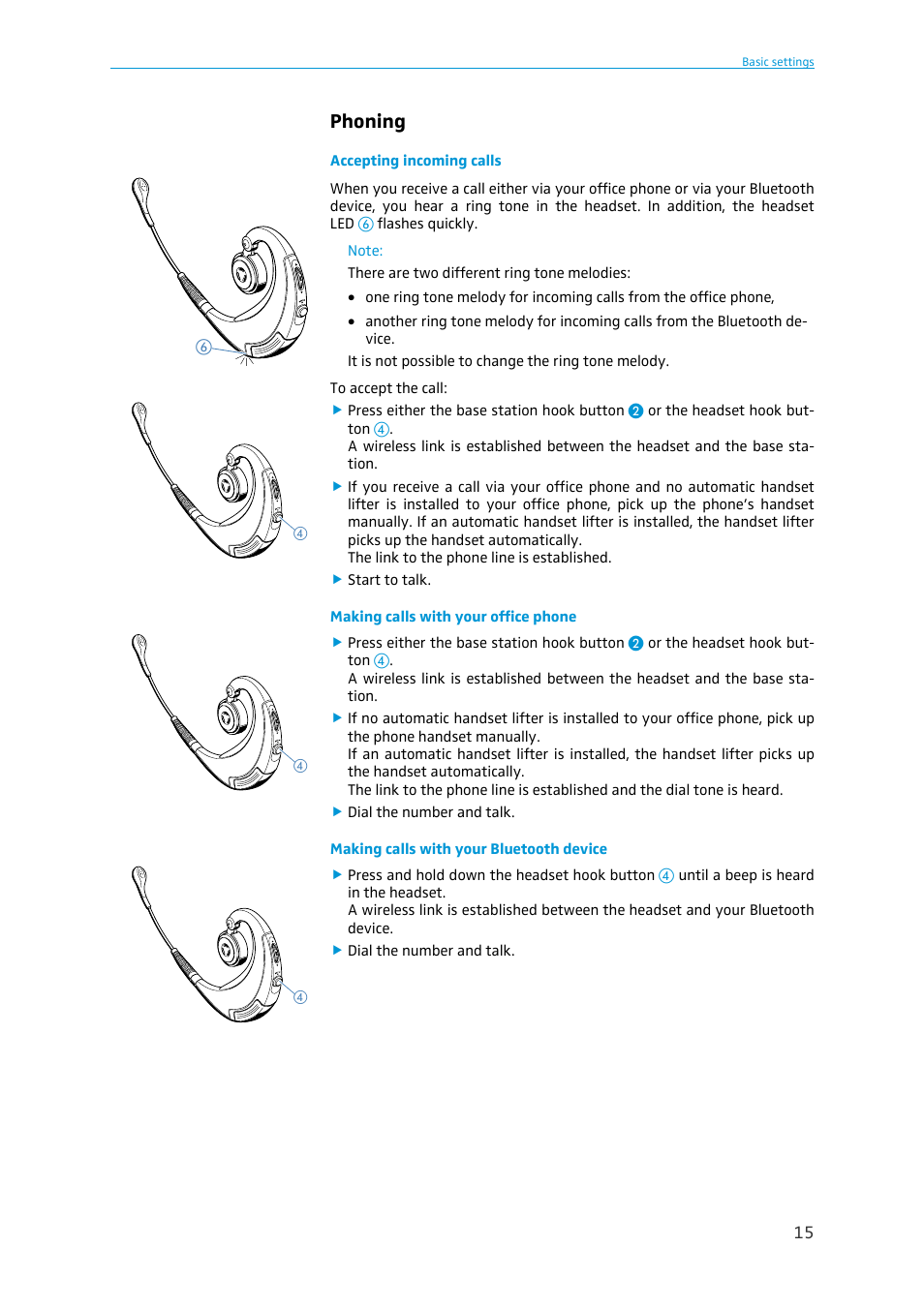 Phoning | Sennheiser BW 900 User Manual | Page 15 / 28