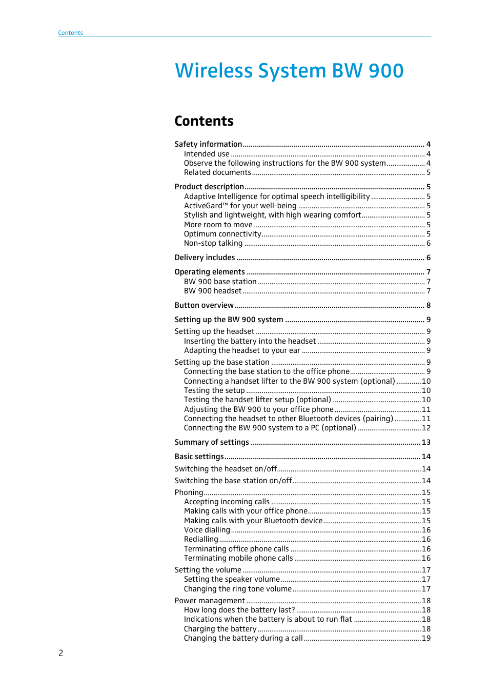 Sennheiser BW 900 User Manual | Page 2 / 28