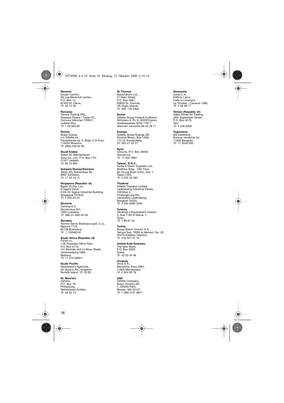 Braun 5010 User Manual | Page 16 / 16