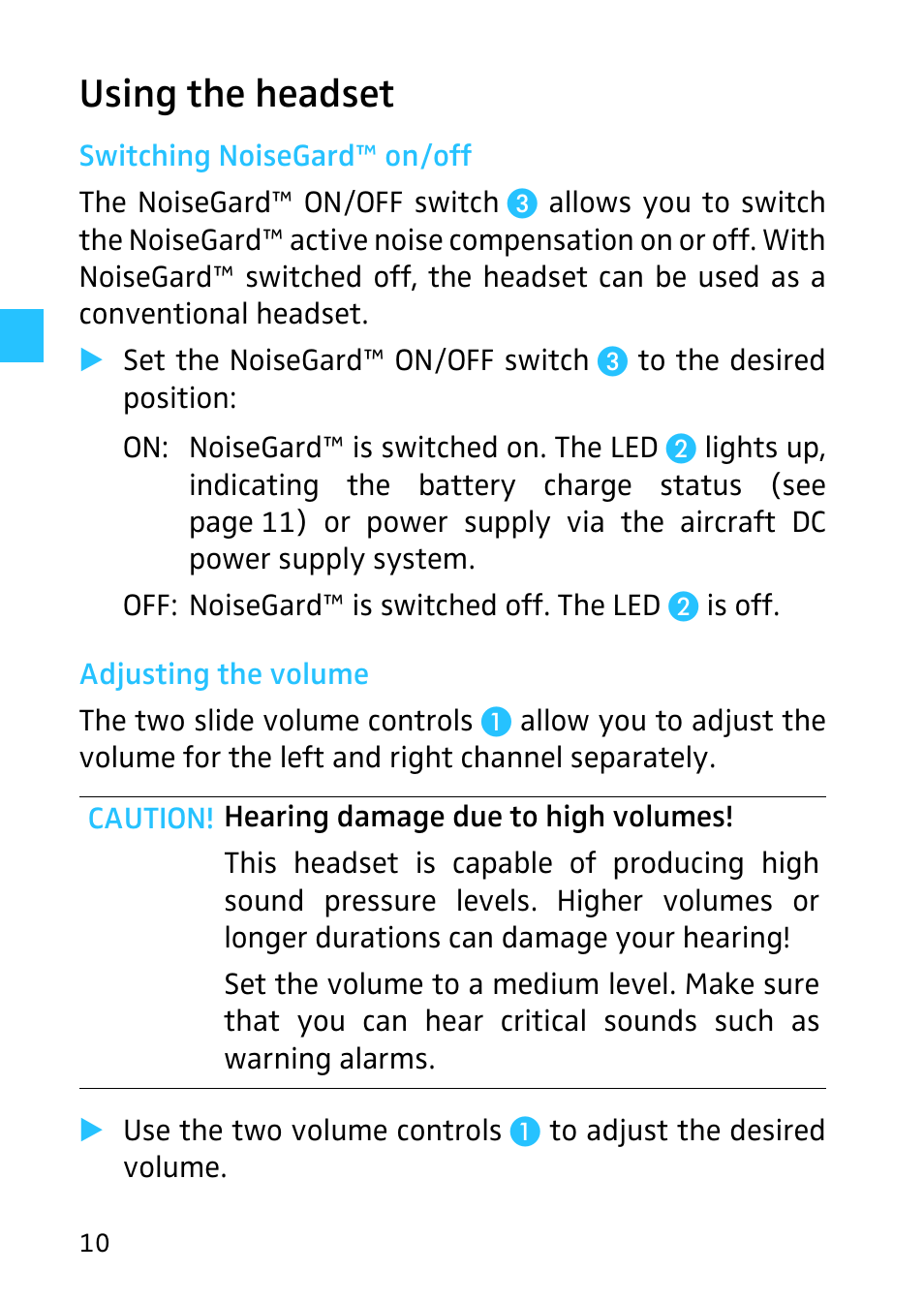 Using the headset | Sennheiser 502399 User Manual | Page 12 / 28