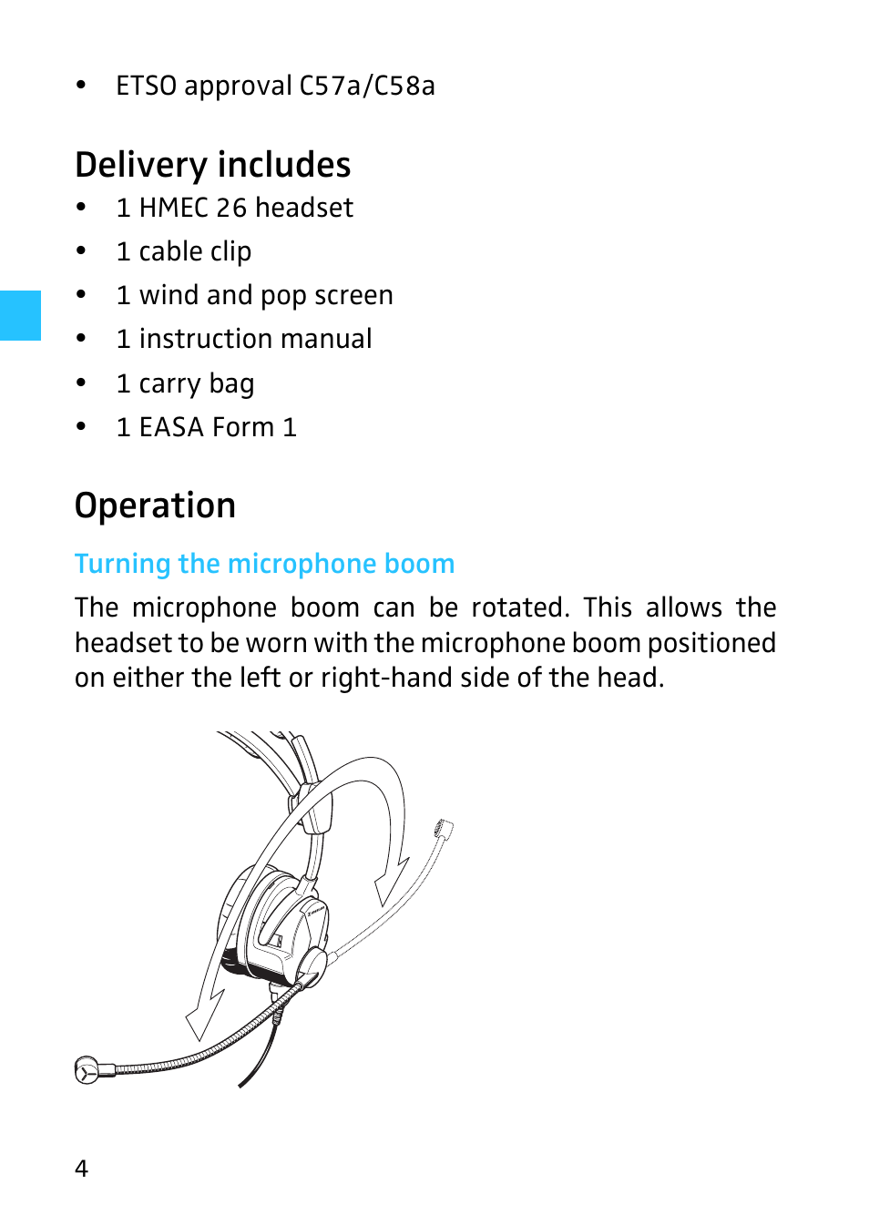Delivery includes, Operation | Sennheiser 502399 User Manual | Page 6 / 28