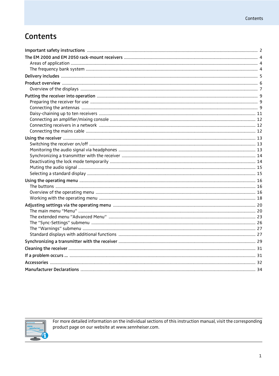 Sennheiser EM 2000 User Manual | Page 3 / 38