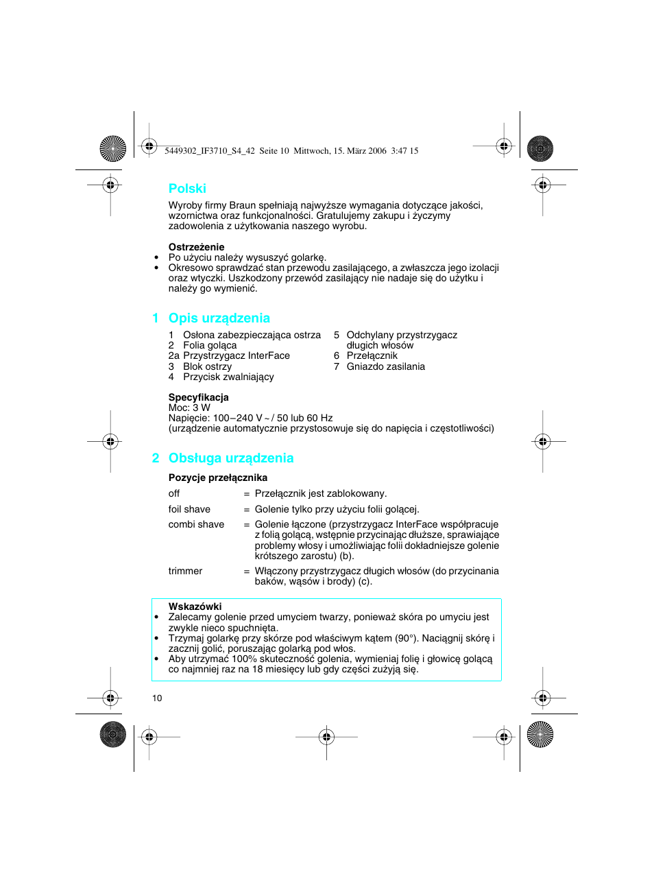 Braun 3710 User Manual | Page 10 / 41