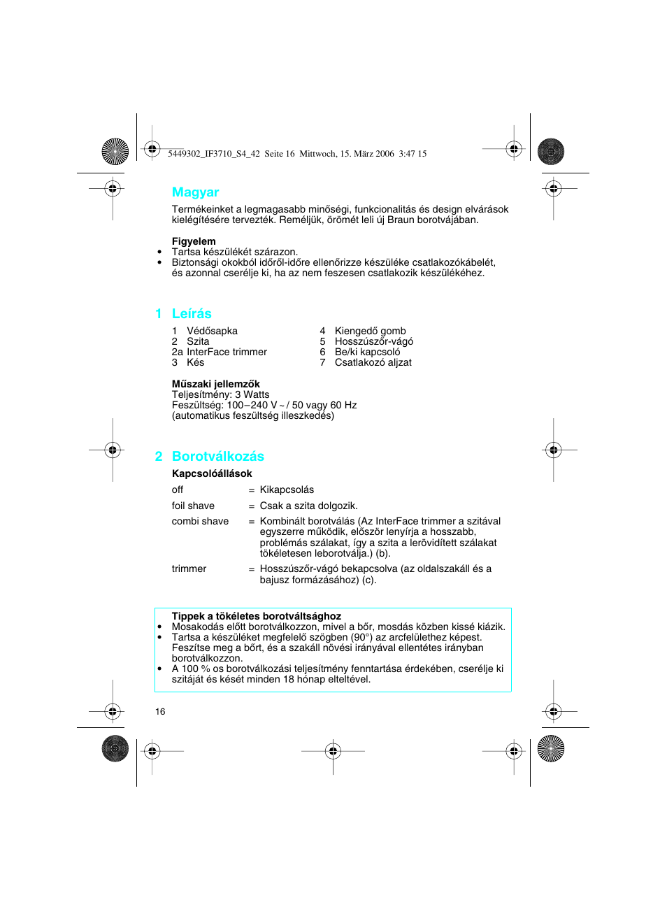 Braun 3710 User Manual | Page 16 / 41