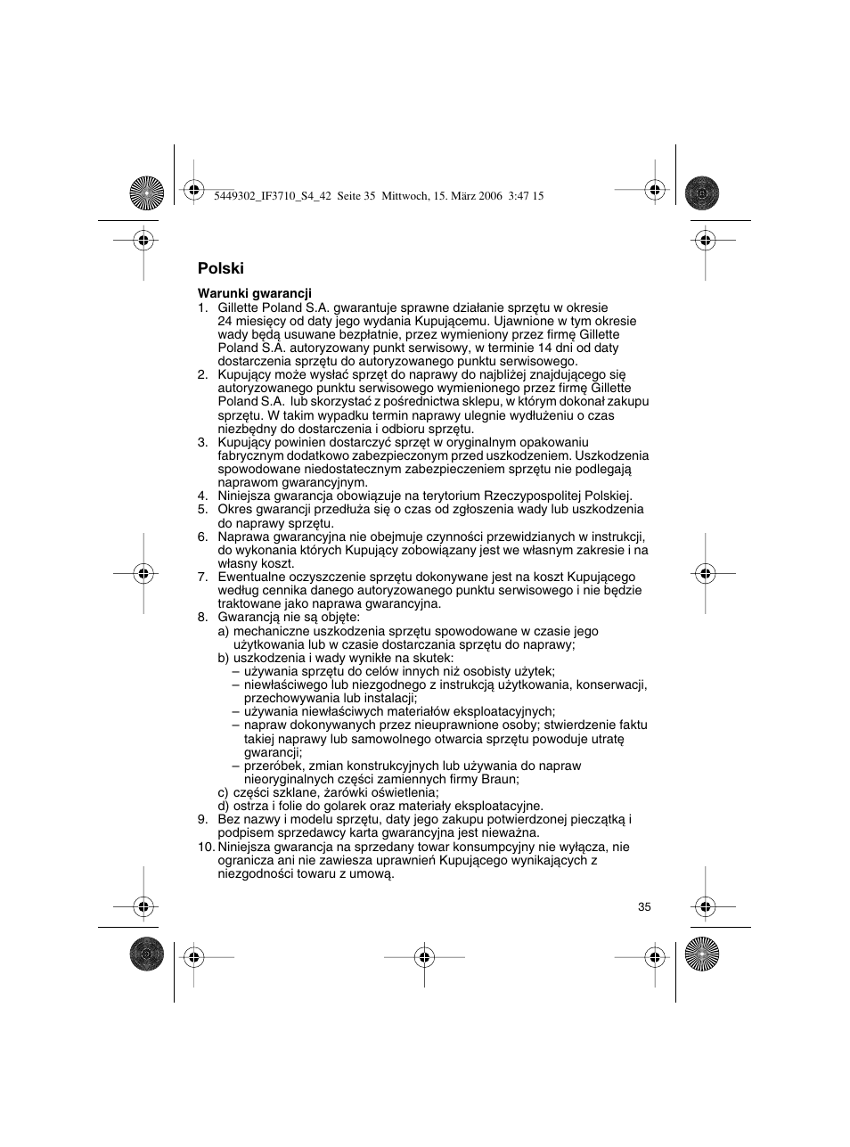 Braun 3710 User Manual | Page 35 / 41