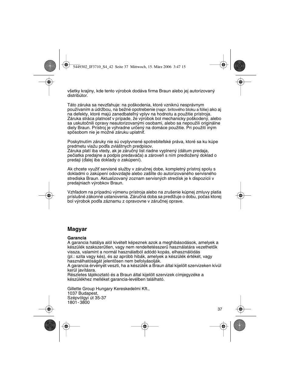 Braun 3710 User Manual | Page 37 / 41