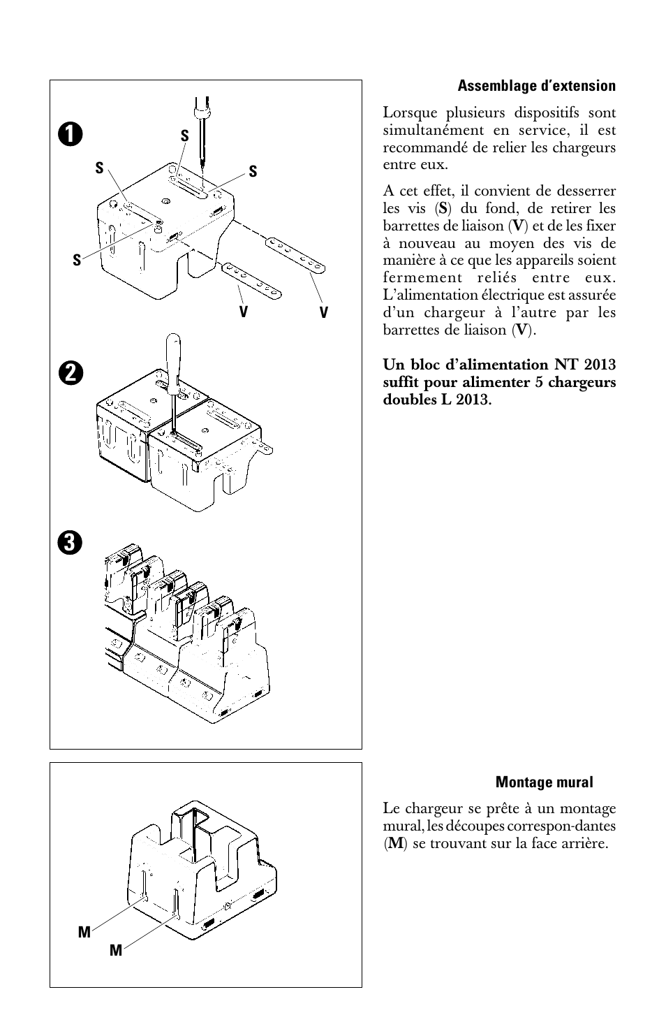 Assemblage d’extension, Montage mural | Sennheiser l2013 User Manual | Page 13 / 26
