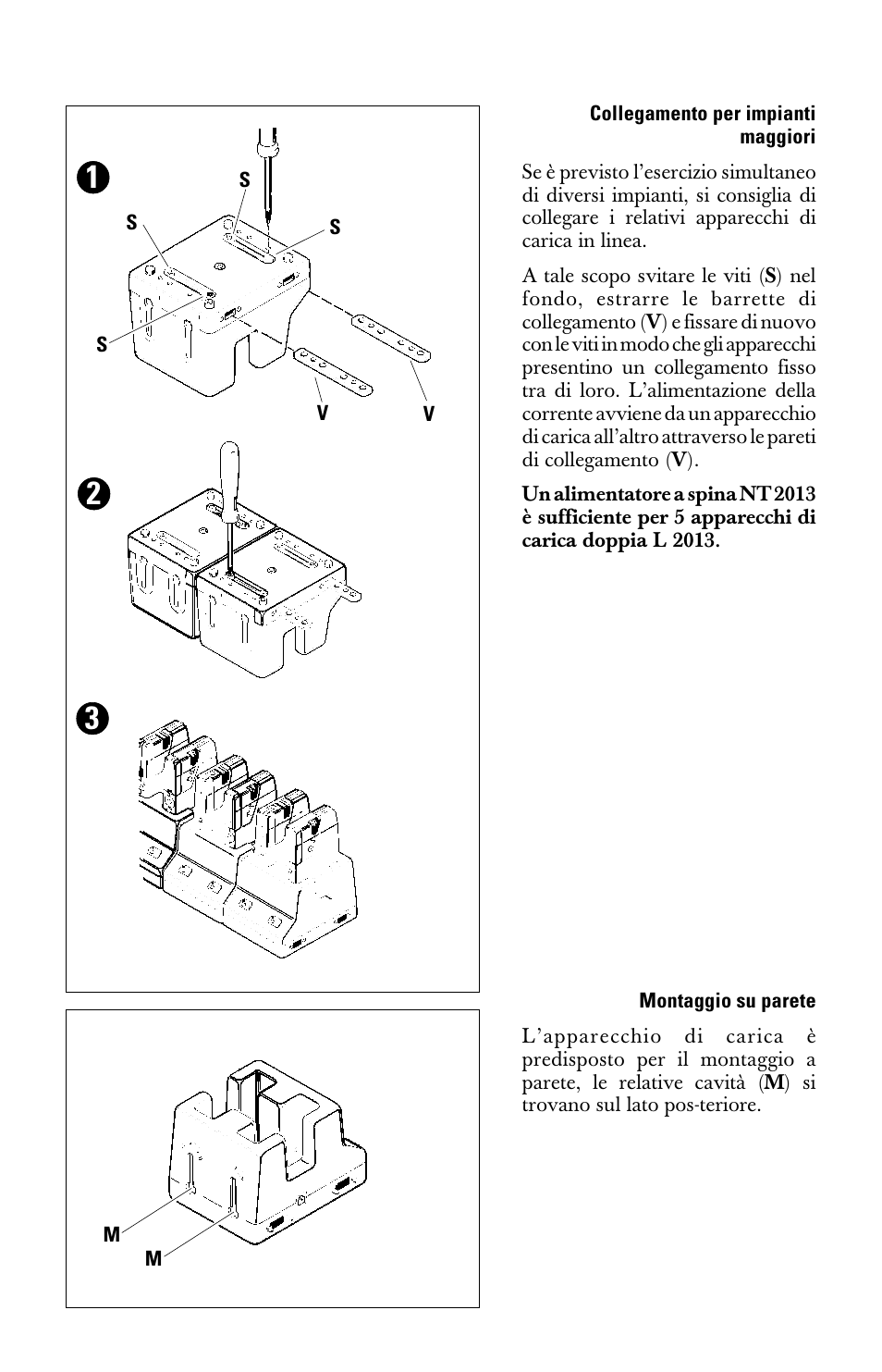 Collegamento per impianti maggiori, Montaggio su parete | Sennheiser l2013 User Manual | Page 17 / 26