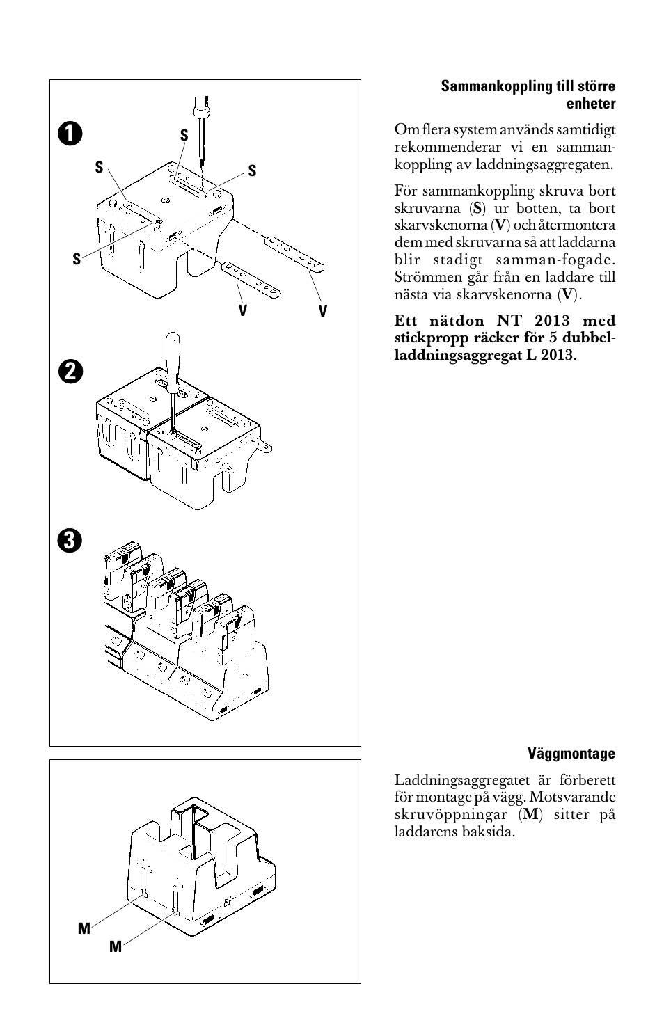 Sammankoppling till större enheter, Väggmontage | Sennheiser l2013 User Manual | Page 25 / 26