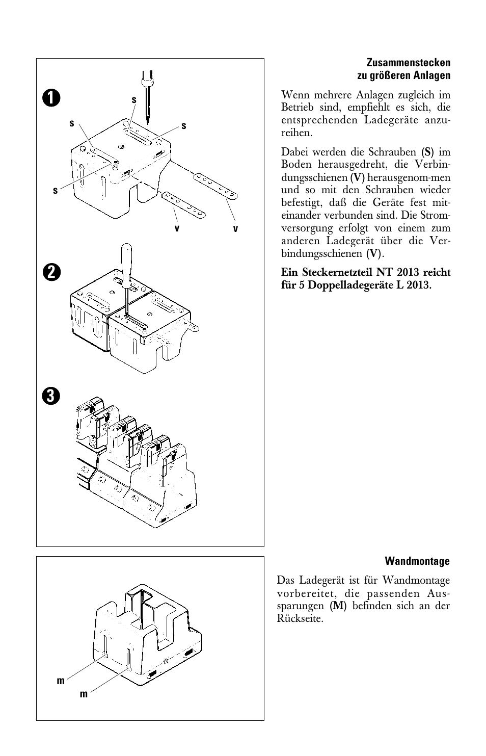 Zusammenstecken zu größeren anlagen, Wandmontage | Sennheiser l2013 User Manual | Page 5 / 26