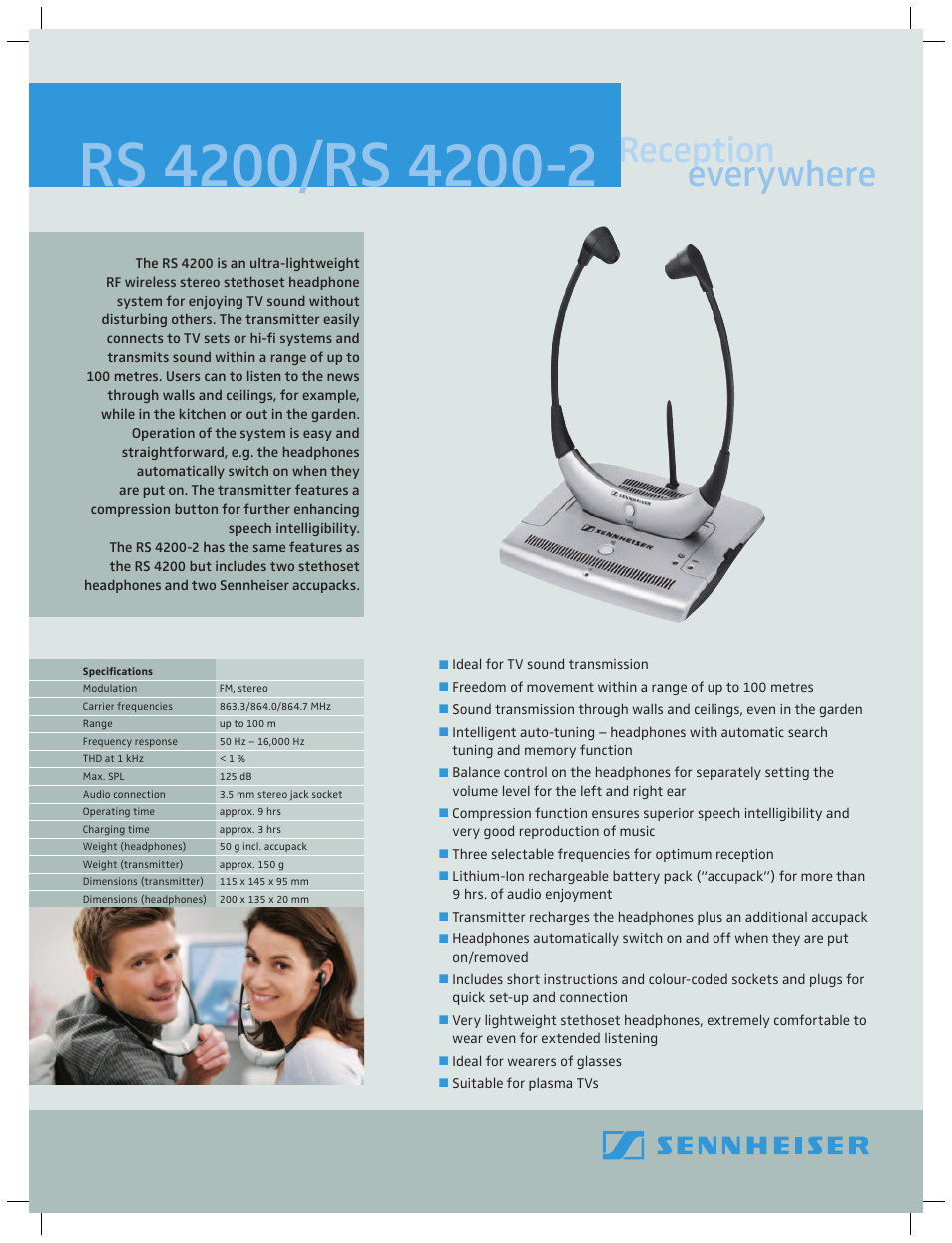 Sennheiser RS 4200-2 User Manual | 1 page